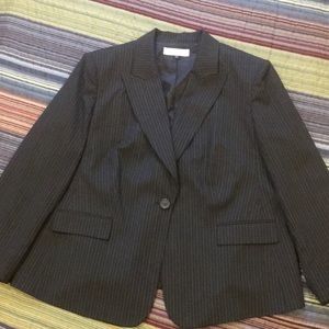 Tahari Career Blazer Suit Jacket 20 W Dark Grey Pinstripe 2x XXL
